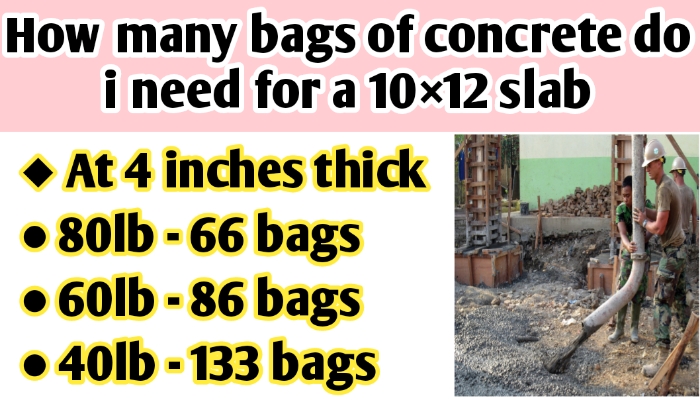 How many bags of concrete do i need for a 10×12 slab