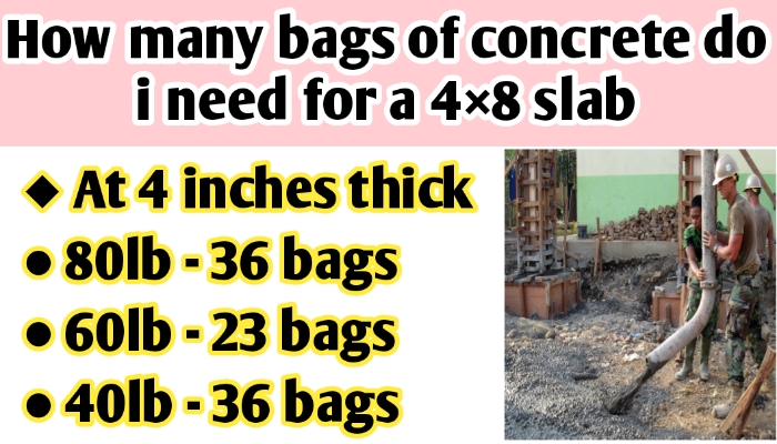 How many bags of concrete do i need for a 4×8 slab