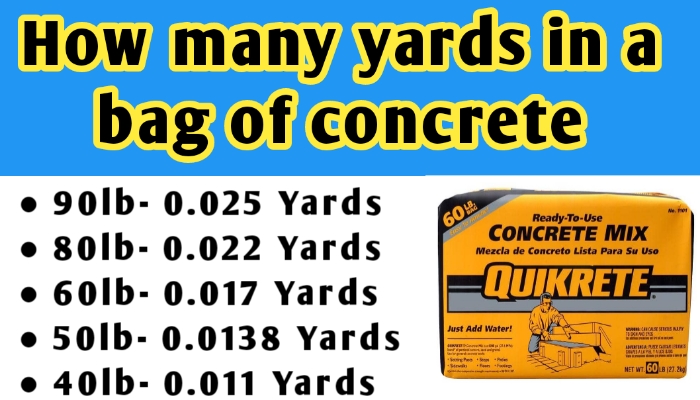 How many yards in a bag of concrete